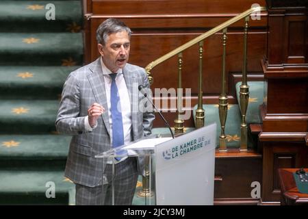 Brüssel, Belgien. 16.. Juni 2022. CD&V's Servais Verherstraeten im Rahmen einer Plenarsitzung der Kammer im Bundestag in Brüssel, Donnerstag, 16. Juni 2022. BELGA FOTO HATIM KAGHAT Kredit: Belga Nachrichtenagentur/Alamy Live News Stockfoto