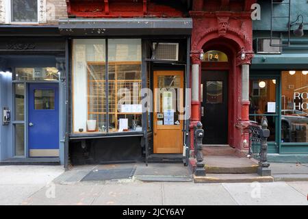 Setsugekka 雪月華, 74 E 7. St, New York, NYC Foto von einem japanischen Teehaus für Teezeremonien in Manhattans East Village-Viertel. Stockfoto