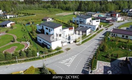 Luftaufnahmen eines teuren Landhauses Stockfoto