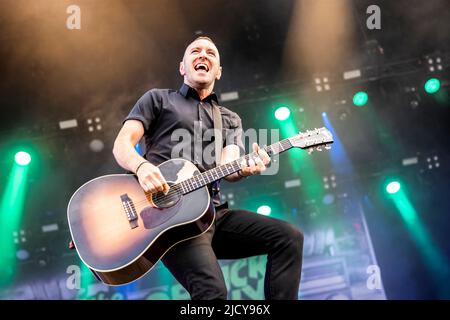 Solvesborg, Schweden. 09., Juni 2022. Die amerikanische keltische Punkband Dropkick Murphys spielt ein Live-Konzert während des schwedischen Musikfestivals Sweden Rock Festival 2022 in Solvesborg. (Foto: Gonzales Photo - Terje Dokken). Stockfoto