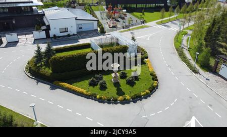 Luftaufnahmen eines teuren Landhauses Stockfoto