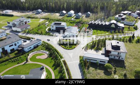 Luftaufnahmen eines teuren Landhauses Stockfoto
