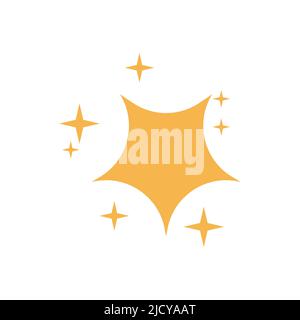 Funkelndes abstraktes Vektor-Symbol mit Sternenlicht. Glänzend funkeln helle Illustration und leuchten Blitz Funke Glitter. Magische Effektdekoration und golden glühender fl Stock Vektor