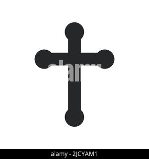 Cross Religion gott Vektor Illustration Symbol. Symbol christentum und Form christlichen Zeichen. Religiöse Kruzifix Glauben und katholizismus schwarz heilige Kunst. Sp Stock Vektor