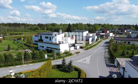 Luftaufnahmen eines teuren Landhauses Stockfoto