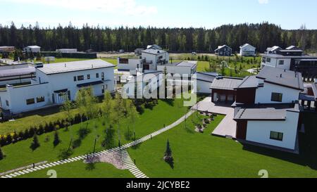 Luftaufnahmen eines teuren Landhauses Stockfoto