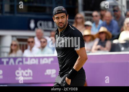 16.. Juni 2022; Queens Club, West Kensington, London, England; Cinch Queens Club ATP Tour 500 Series Lawn Tennis Turnier; Matteo Berrettini (ITA) Stockfoto