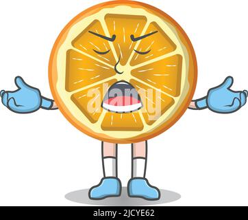 Orangefarbener Charakter mit wütenden Emotionen, mürbigem Gesicht, wütenden Augen, Armen und Beinen. Stock Vektor