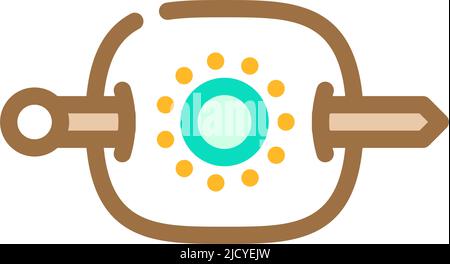 Dekorative Haarnadelfarbe Symbolvektor Illustration Stock Vektor