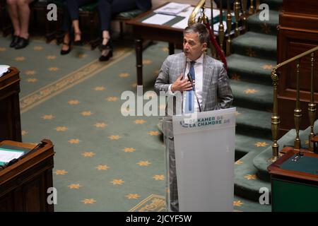 Brüssel, Belgien. 16.. Juni 2022. CD&V's Servais Verherstraeten im Rahmen einer Plenarsitzung der Kammer im Bundestag in Brüssel, Donnerstag, 16. Juni 2022. BELGA FOTO NOE ZIMMER Kredit: Belga Nachrichtenagentur/Alamy Live News Stockfoto