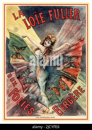 Vintage Folies Bergere Poster für ‘La Loïe Fuller’ im Folies Bergère Cabaret Entertainment Date 1895 Paris Frankreich Stockfoto