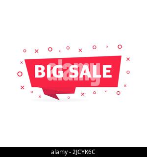 Großer Verkauf Banner Vorlage Design. Rabatt-Tag auf weißem Hintergrund. Stock Vektor