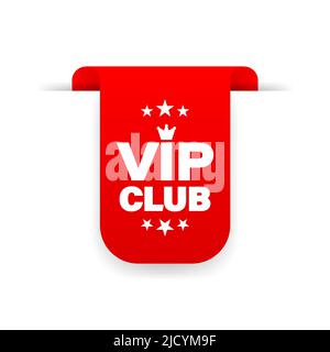 Rotes VIP Club-Band für das Internet. Vektorgrafik. Stock Vektor