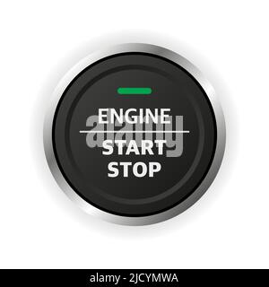 Motor-Start-Stopp-Taste. Armaturenbrett-Element für das Fahrzeug. Stock Vektor