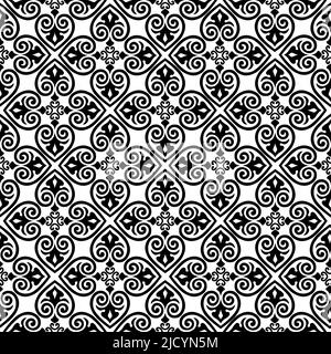 Nahtloses Muster mit floralem asiatischem Ornament. Abstrakte, ornamentale Struktur. Künstlerische diagonale florieren Fliese Hintergrund in arabischen Orient-Stil Stock Vektor