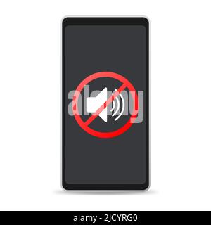 Kein Telefonschild mit Sound-Vektor. Vektorgrafik. Stock Vektor
