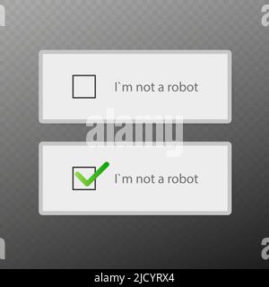 Captcha ich bin kein Roboter-Vektor-Computer-Code. Stock Vektor