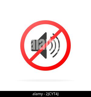 Kein Telefonschild mit Sound-Vektor. Vektorgrafik. Stock Vektor