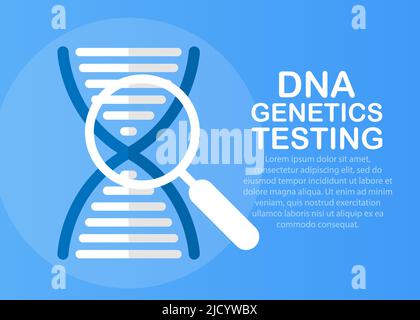 Symbol für die DNA-Analyse. Flaches Symbol mit Kultcharakter. DNA-Analyse-Vektor. Entwickelt für Web- und Software-Benutzeroberfläche. Stock Vektor