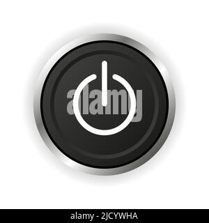 Ein/aus-Symbol. Knopf in flacher Form. Vektorgrafik. Stock Vektor