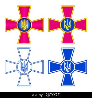 Ukrainische Streitkräfte Wappen gesetzt Stock Vektor