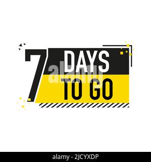 7 Days to go Poster im flachen Stil. Vektorgrafiken für Zeitmanagement. Stock Vektor