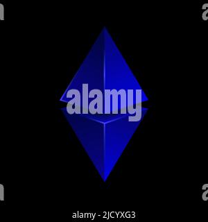 Grafik 3D Rombus. Blaues Geometrisches Element. Vektorgrafik Stock Vektor