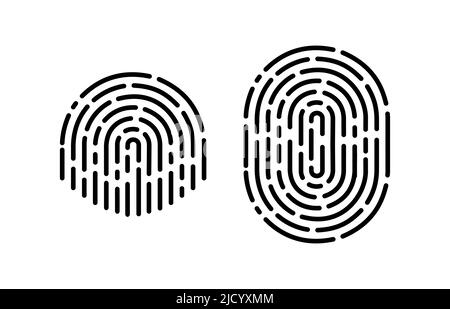 Touch ID - Vektorgrafik. Fingerabdruck auf weißem Hintergrund isoliert. Stock Vektor