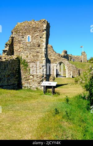 Hastings Castle Ruins, East Sussex, Großbritannien Stockfoto