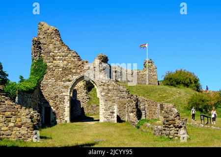 Hastings Castle Ruins, East Sussex, Großbritannien Stockfoto