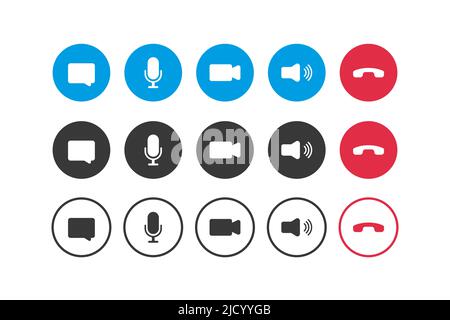 Symbol für Videoanruf. Flaches Design. Technologiekonzept. Dünne Linie. Vektorgrafik Konzept. Stock Vektor