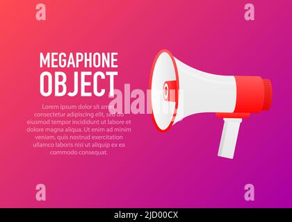 Flaches Design Vektor Business Illustration Konzept von Megaphon. Megaphon für Website- und Werbebanner. Stock Vektor