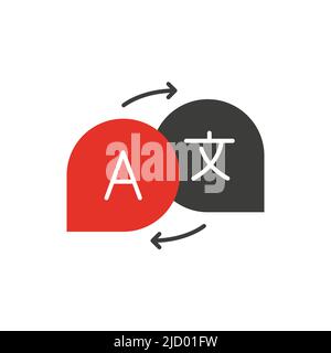 Flaches Symbol auf weißem Hintergrund übersetzen. Vektorgrafik. Stock Vektor