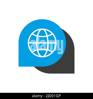 Flaches Symbol auf weißem Hintergrund übersetzen. Vektorgrafik. Stock Vektor