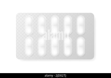 Nachbau mit Kapsel auf weißem Hintergrund. Weißer Hintergrund. Isoliertes Vektorsymbol. Vorlage für medizinisches Design. Vektorgrafik. Stock Vektor