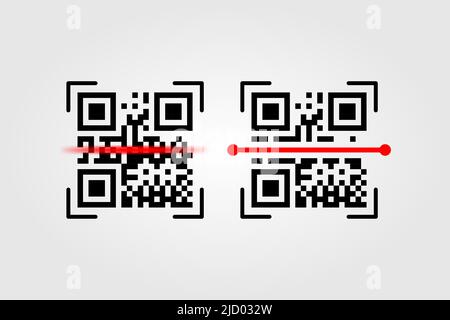 QR-Scanner, tolles Design für jeden Zweck. Vektorgrafik für Unternehmen. Barcode-Symbol. Internet-Technologie. vektor. Symbol, Zeichen. Stock Vektor