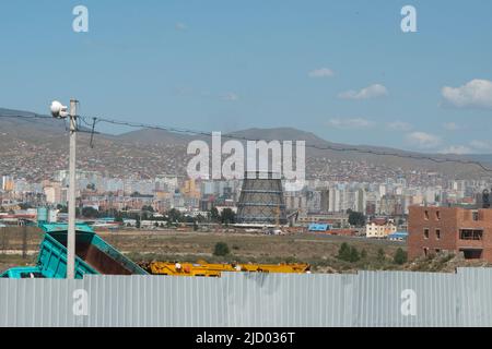 Blick auf Ulan Bator, die Hauptstadt der Mongolei. Sonniger Tag. Asien Stockfoto