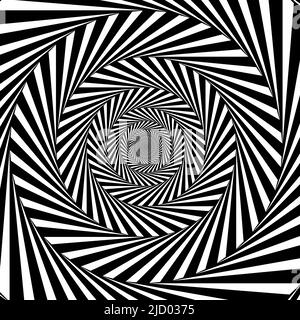 Streifen in runder Tunnelform, optische Illusion Stock Vektor