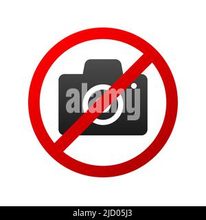 Kein Kamerasign auf weißem Hintergrund. Vektorgrafik. Stock Vektor