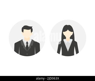 Avatar-Profil für Männer und Frauen in flachem Design. Vektorgrafik. Stock Vektor