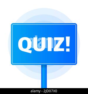 Quiz realistische blaue Tabelle auf weißem Hintergrund. Vektorgrafik. Stock Vektor