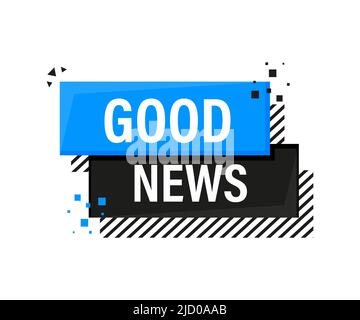 Good News Megaphon Banner im 3D Stil auf weißem Hintergrund. Vektorgrafik. Stock Vektor