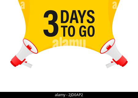 Lautsprecher. Drei Tage vor dem Megafon. Banner für Unternehmen, Marketing und Werbung. Stock Vektor