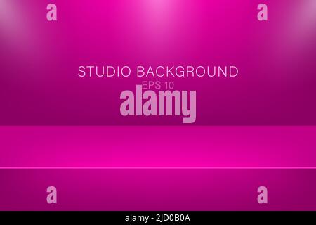 Moderner Studiohintergrund, tolles Design für jeden Zweck. Vektor rosa abstrakter Hintergrund. 3D Vektorgrafik. Stock Vektor