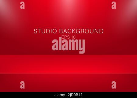 Moderner Studiohintergrund, tolles Design für jeden Zweck. Vektor rot abstrakter Hintergrund. 3D Vektorgrafik. Stock Vektor