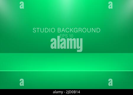 Moderner Studiohintergrund, tolles Design für jeden Zweck. Vektor grün abstrakter Hintergrund. 3D Vektorgrafik. Stock Vektor