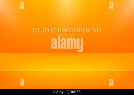 Moderner Studiohintergrund, tolles Design für jeden Zweck. Abstrakter Hintergrund für Vektorgrafiken in Orange. 3D Vektorgrafik. Stock Vektor