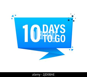 10 Days to go Poster im flachen Stil. Vektorgrafiken für Zeitmanagement. Stock Vektor