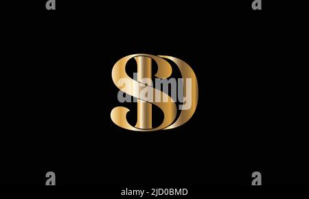 SD,DS Logo-Monogramm mit abstrakten Buchstaben Stock Vektor