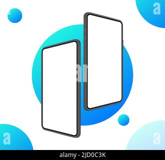 Symbol mit blauer mobiler benutzeroberfläche und ux-Design auf rotem Hintergrund für Webdesign. Vorlage für die App-Schnittstelle. Stock Vektor